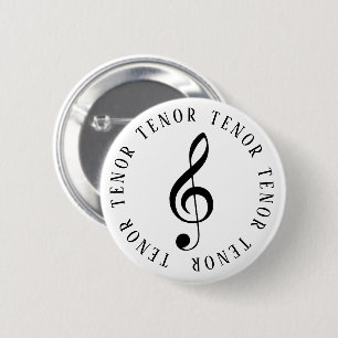 Tenor Singer Treble Clef Button