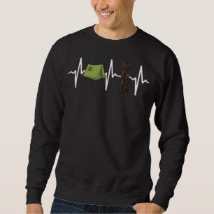 Tent Camping Black Great Dane Heartbeat Dog Sweatshirt