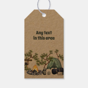 Tent Camping Campsite Rustic Blank Tie-on Tags