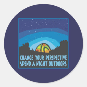 Tent Camping Classic Round Sticker