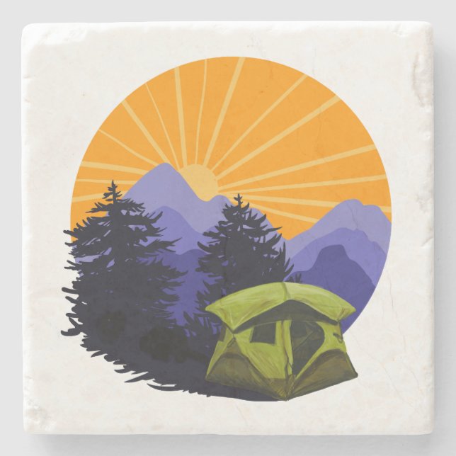 Tent Camping Coaster Set (Front)