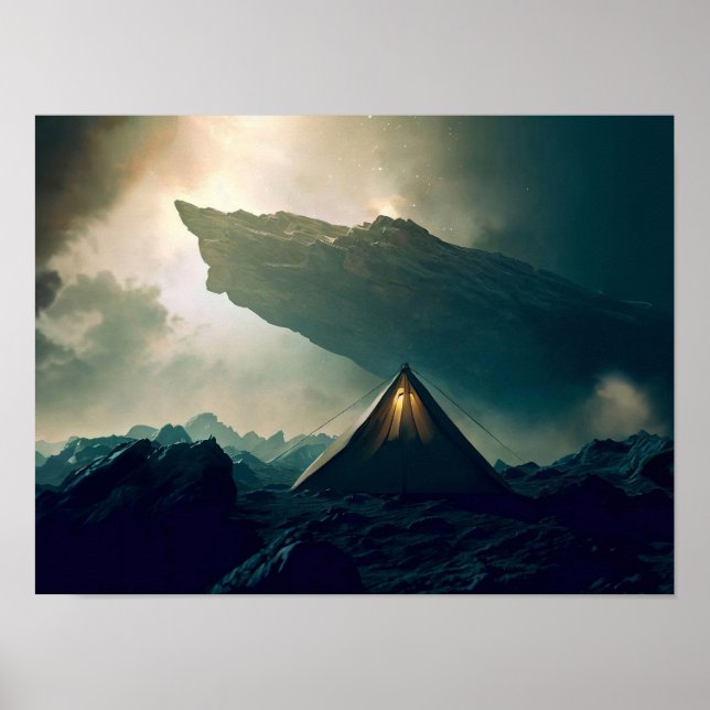Tent Camping in Deep Space Poster (Front)