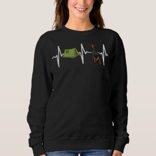 Tent Camping Manchester Terrier Heartbeat Dog Sweatshirt