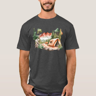 Tent Camping Mountain No Words friends T-Shirt