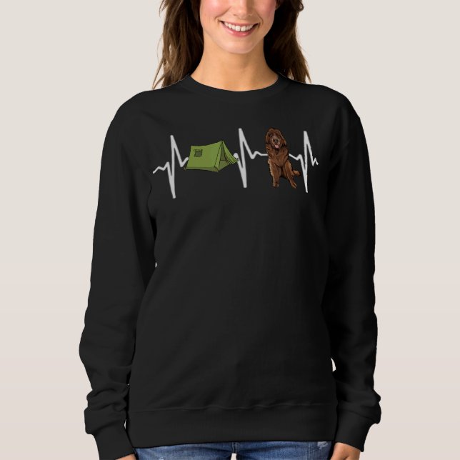 Tent Camping Newfoundland Heartbeat Dog Sweatshirt (Front)