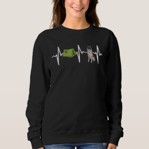 Tent Camping Norwegian Elkhound Heartbeat Dog Sweatshirt