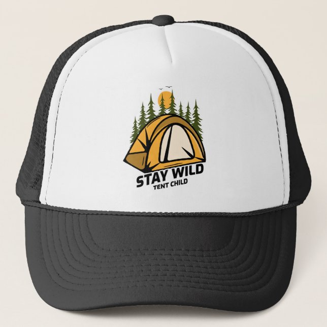 Tent Camping Trucker Hat (Front)