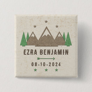 Tent Canvas Camping Bar Mitzvah Personalized Favor 15 Cm Square Badge