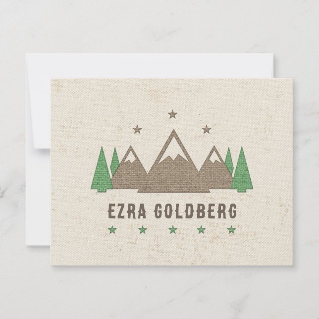 Tent Canvas Camping Bar Mitzvah Thank You Card (Front)