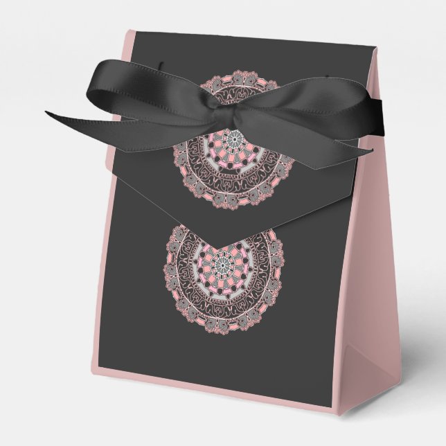 Tent Favour Box Rose and black (Front Side)