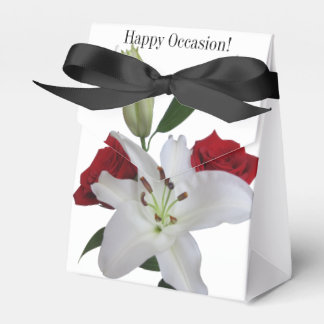 Tent Favour Boxes Red Roses White Lily Any Occasio