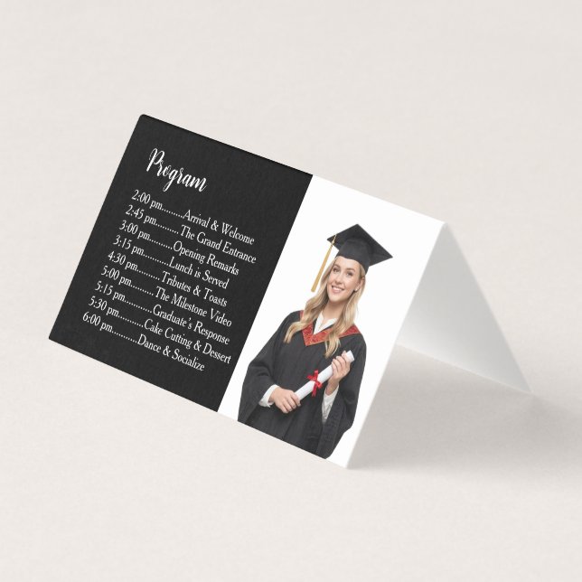 Tent-Fold Graduation Table Program & Welcome Card (Back)