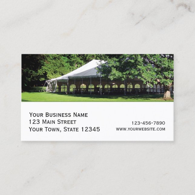 Tent Rental, Event Business Card (Front)