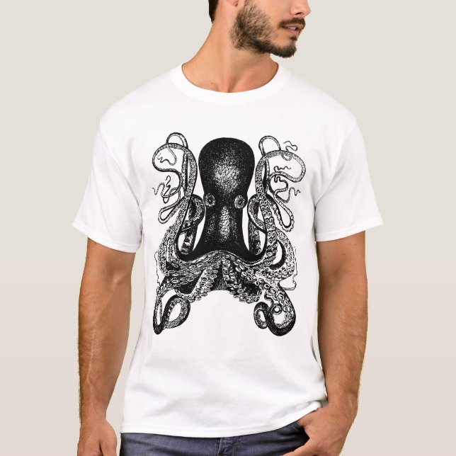 Tentacle Attack! Giant Octopus Kraken T-Shirt (Front)