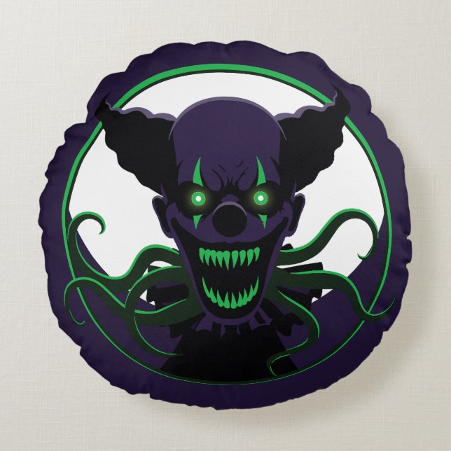 Tentacle Clown Round Cushion (Front)