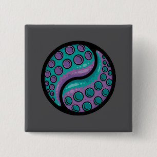 Tentacle Yin Yang 15 Cm Square Badge