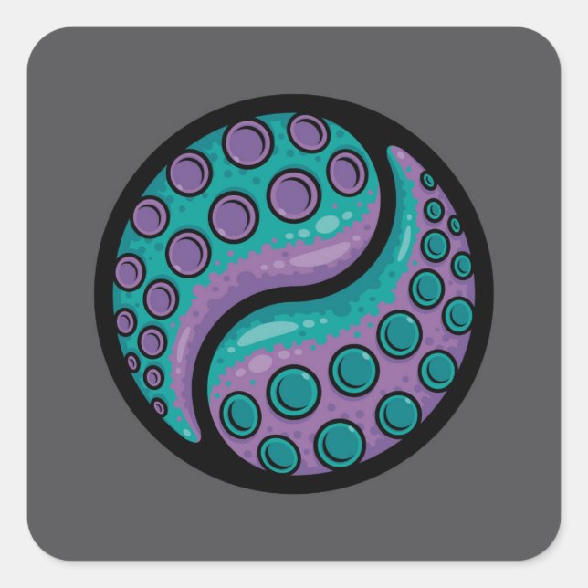 Tentacle Yin Yang Square Sticker (Front)