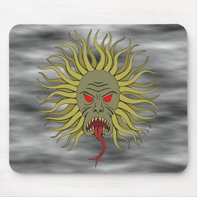 Tentacled Face Weird Horror Art Mouse Pad (Front)