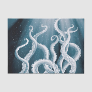 Tentacles Galaxy Blue Moon Rays Tissue Paper