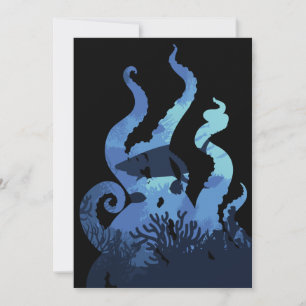 Tentacles Underwater Marine Landscape Sea Life Invitation