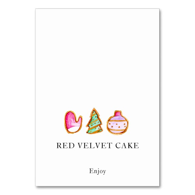 Tented Food Label Christmas Baking Cookie Exchange Table Number (Front)