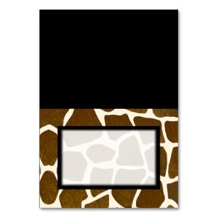 Tented Giraffe Print Blank Place Card Tablecard