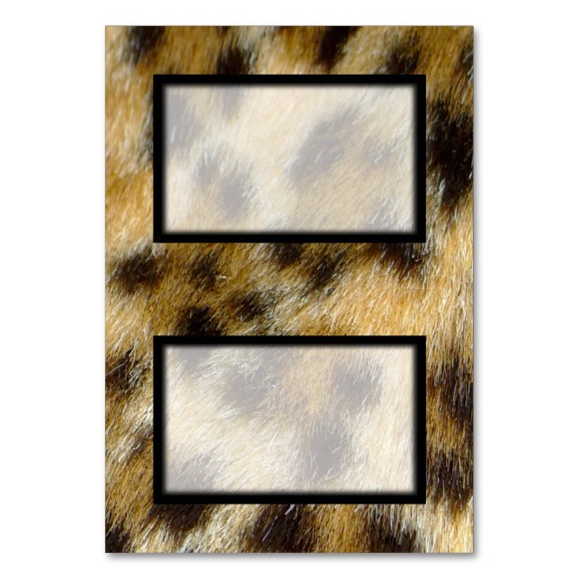 Tented Leopard Print Blank Place Card Tablecard (Front)