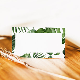 Tented Tropical leaves place card