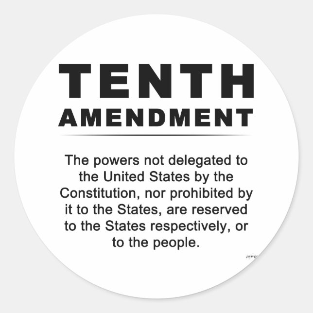 Tenth Amendment Classic Round Sticker (Front)