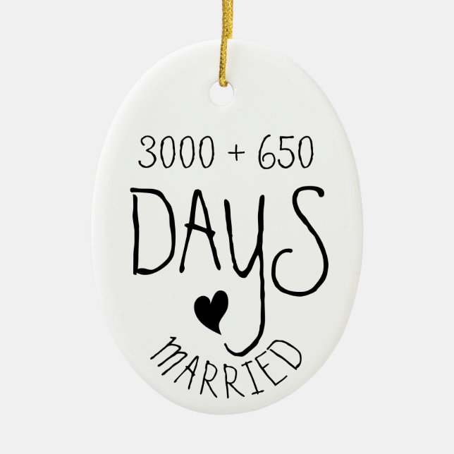 Tenth Anniversary 10th married years wedding love Ceramic Ornament (Front)