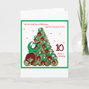 Tenth Day of Christmas Holiday Card