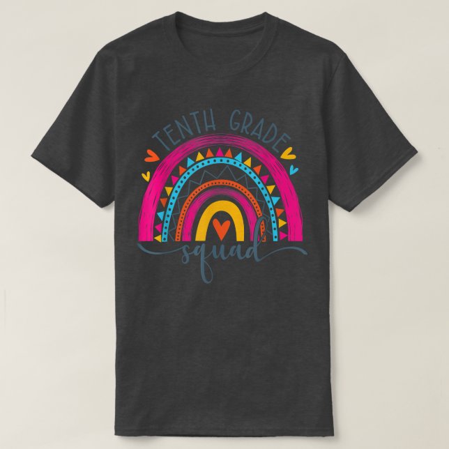 Tenth Grade Squad Hello First Day Of School Back T T-Shirt (Design Front)
