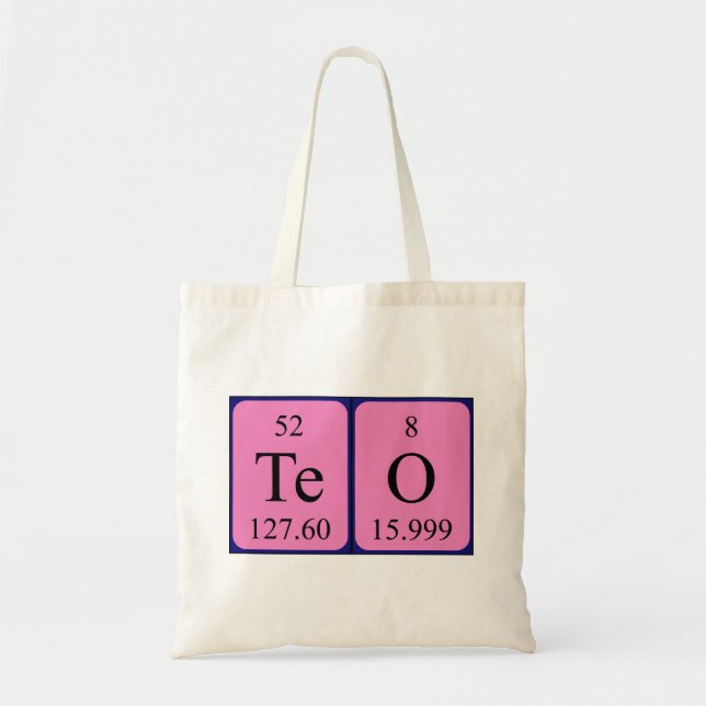 Teo periodic table name tote bag (Front)