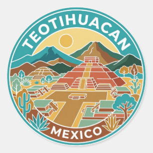 Teotihuacan Mexico Classic Round Sticker