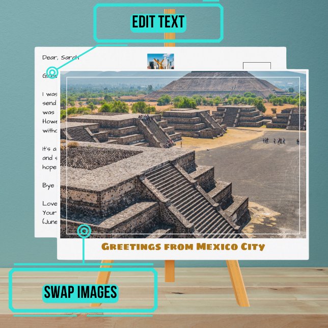 Teotihuacan Pyramids in Mexico City Postcard (Enjoy our customizable postcard)
