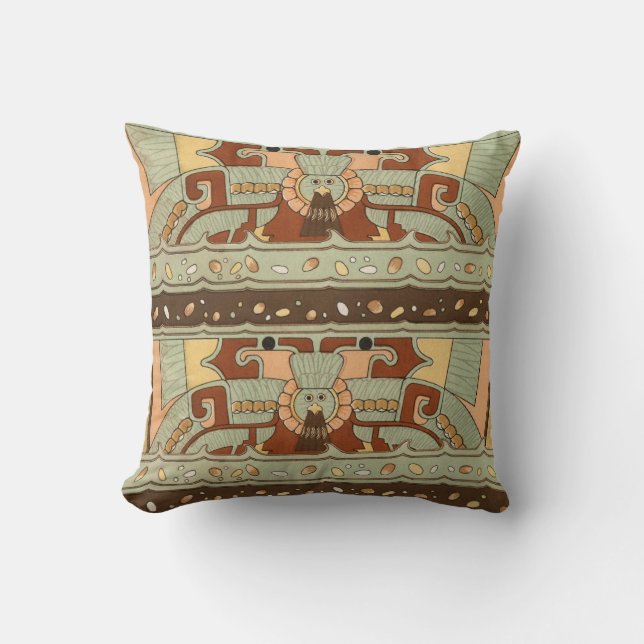 Teotihuacan Vintage Illustration Cushion (Front)