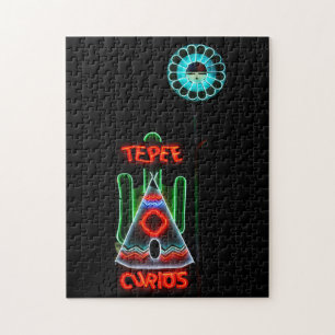 TePee Curios Neon Sign, Route 66, Tucumcari, N.M. Jigsaw Puzzle