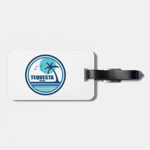Tequesta Florida Palm Tree Birds Luggage Tag