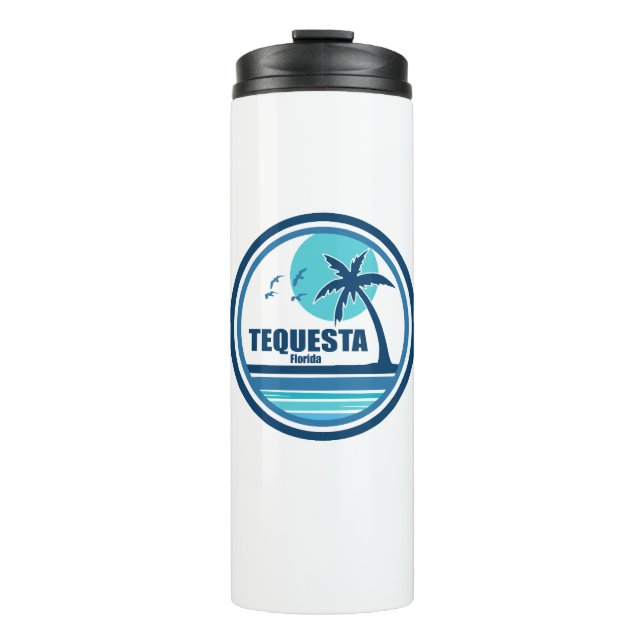 Tequesta Florida Palm Tree Birds Thermal Tumbler (Front)