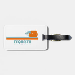 Tequesta Florida Sun Palm Trees Luggage Tag