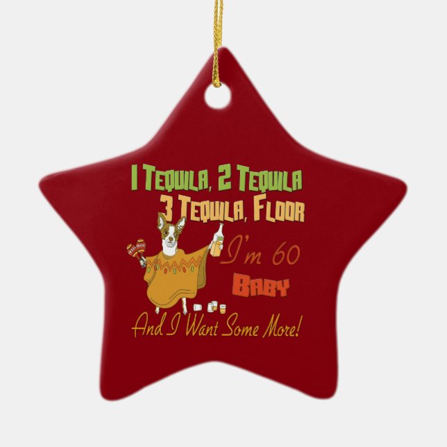 Tequila 60th Birthday Party Collection Ceramic Ornament (Front)