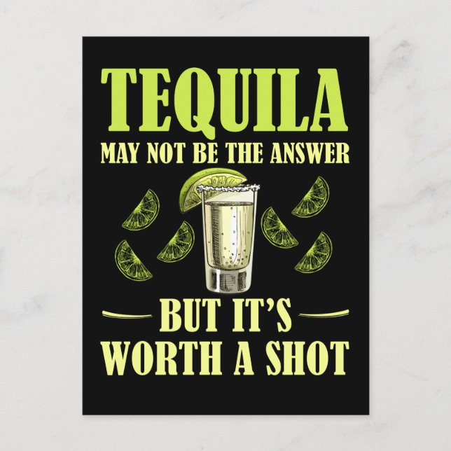 Tequila Drinking Funny Lemon Salt Drink Postcard (Front)