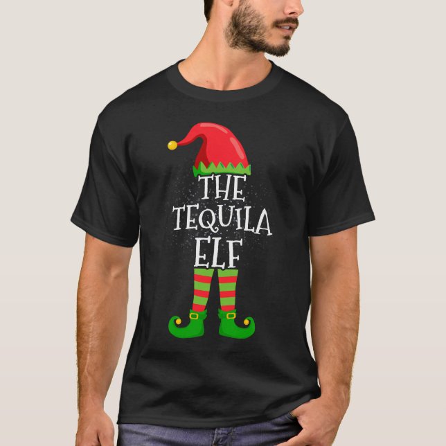 Tequila Elf Family Matching Christmas Group Funny  T-Shirt (Front)