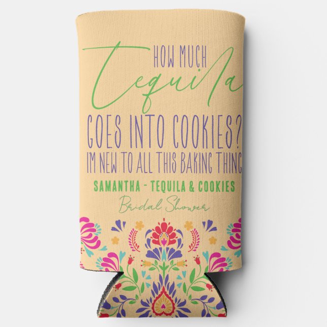 Tequila Funny Mexican Tequila Cookies Baking Gift Seltzer Can Cooler (Front)