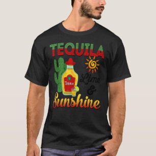 Tequila Lime And Sunshine Mexican Fiesta T-Shirt