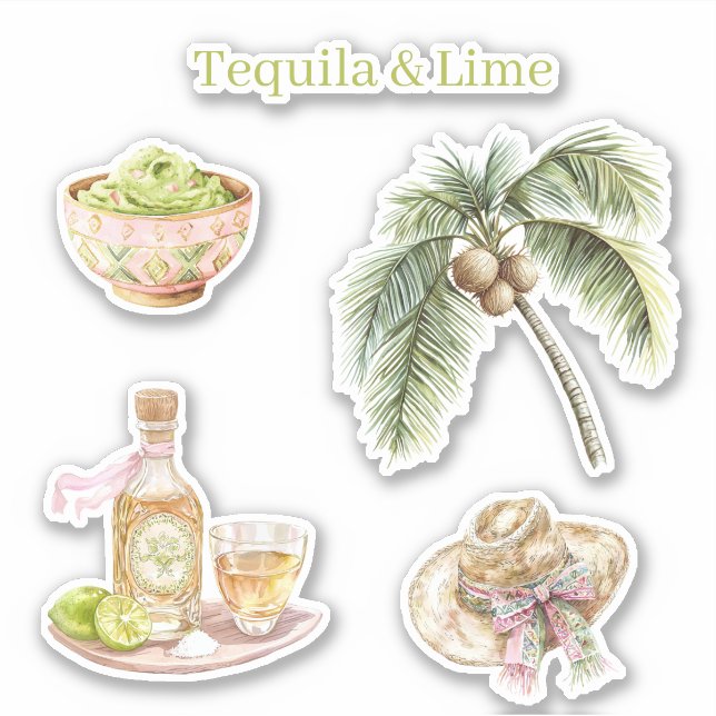 Tequila & Lime Guacamole Tropical Palm Tree Hat (Front)