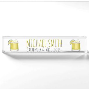 Tequila Lime Margarita Cocktail Mixed Drink Nameplate