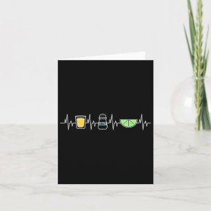 Tequila Lime Salt Heartbeat Funny Cinco De Mayo Fi Card