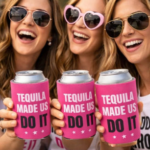Tequila Made Us Do It Bride Squad Drinking Can Cooler