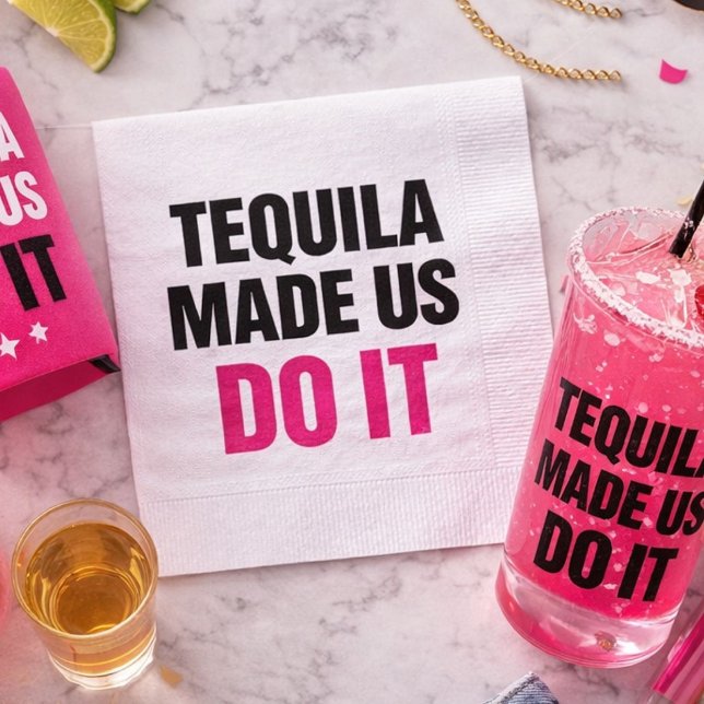 Tequila Made Us Do It | Bride Squad Drinking Napkin (Creator Uploaded)